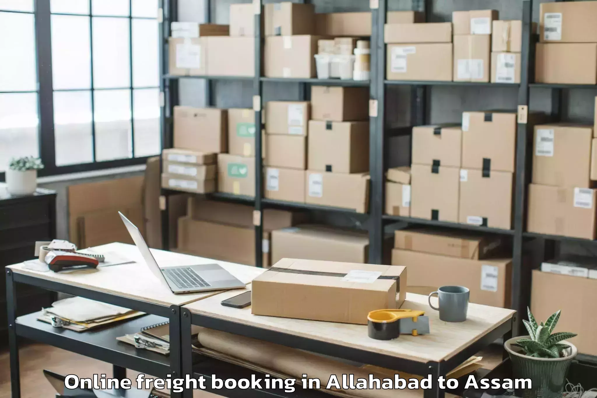 Leading Allahabad to Salonibari Airport Tez Online Freight Booking Provider